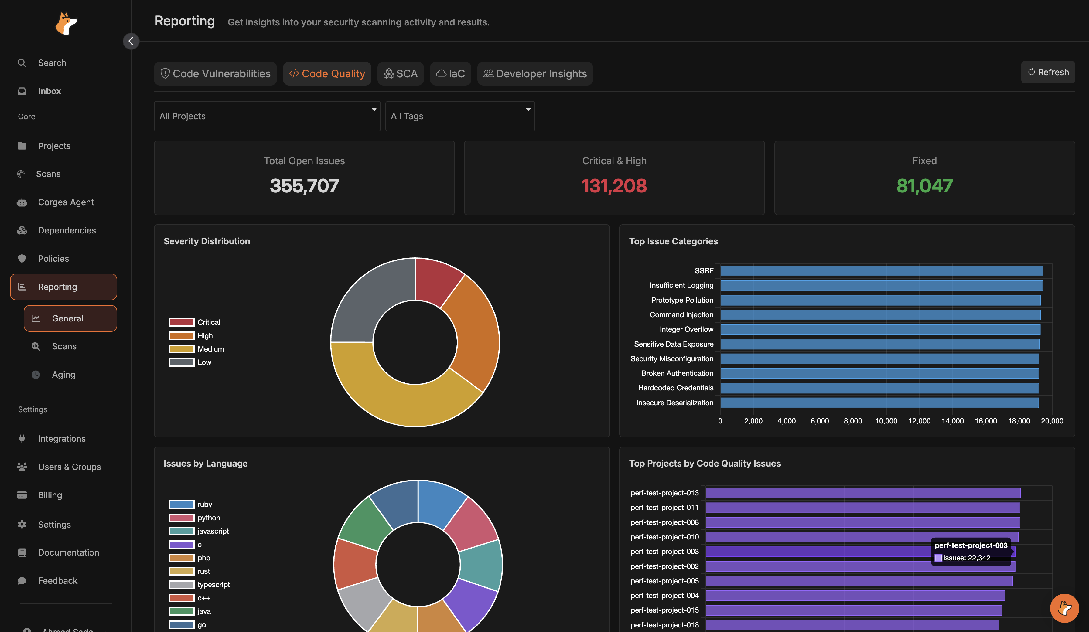 Reporting - Corgea Documentation
