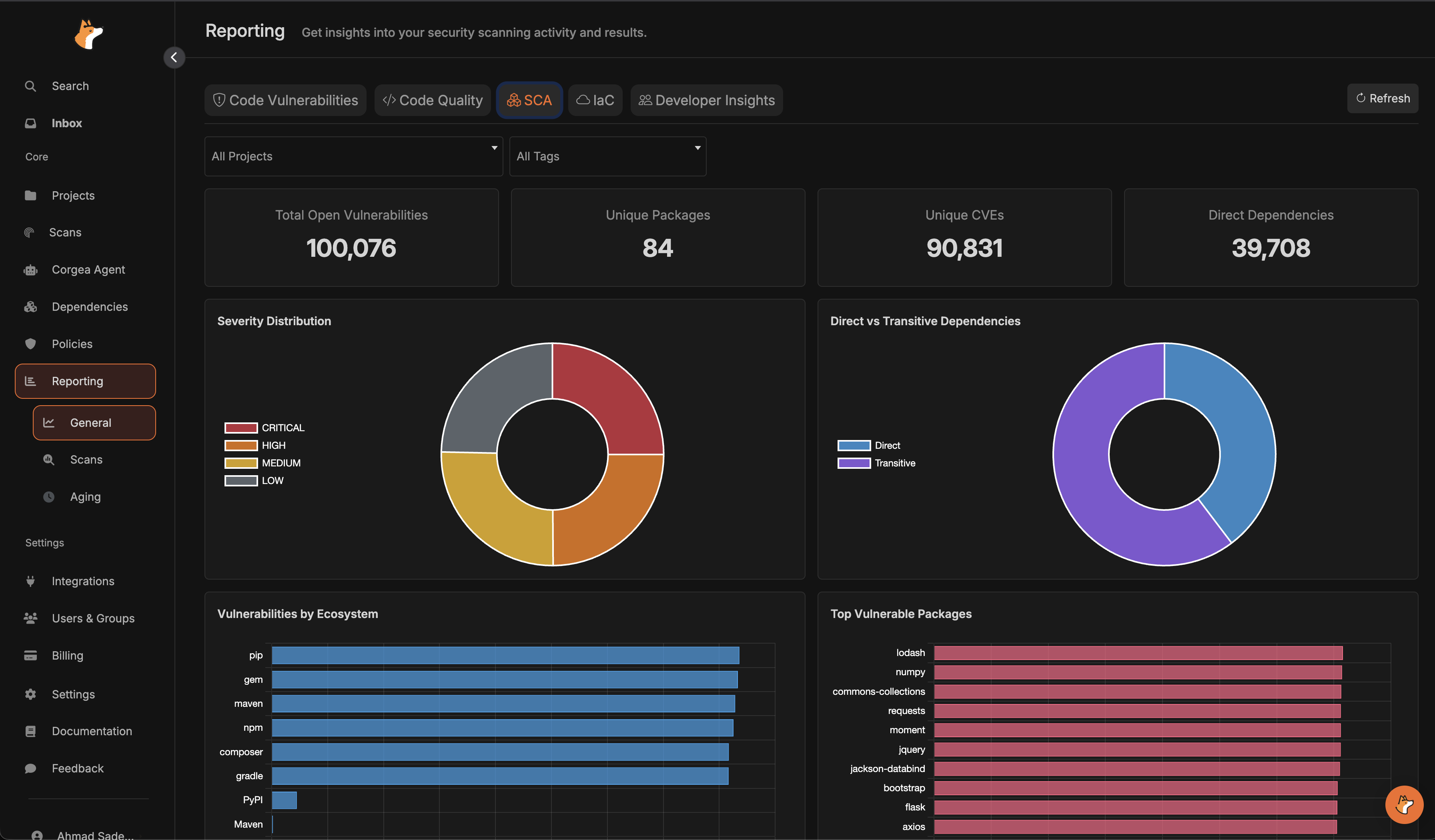Reporting - Corgea Documentation