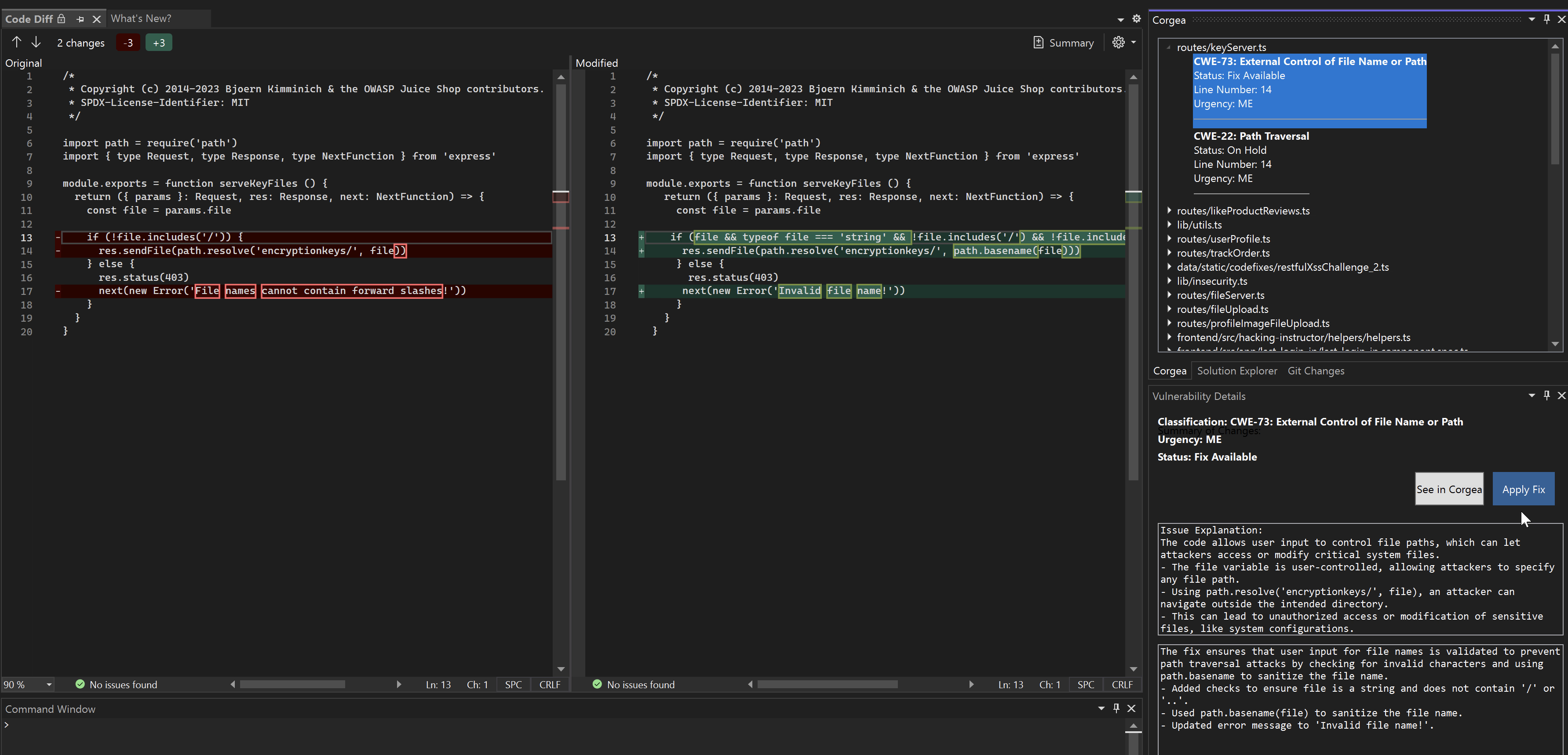 Visual Studio 2022 - Corgea Documentation